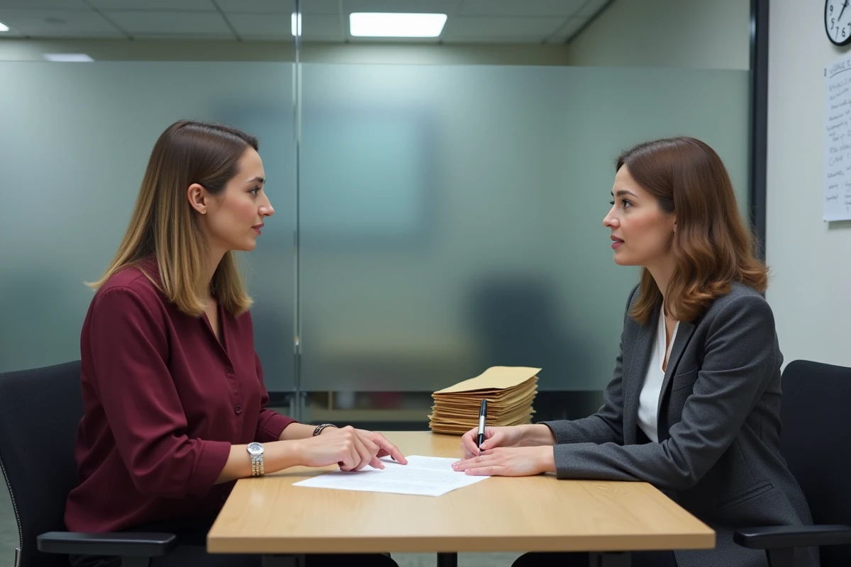 Entretien RH entre deux femmes discutant des droits liés au préavis de démission pour un contrat à temps partiel